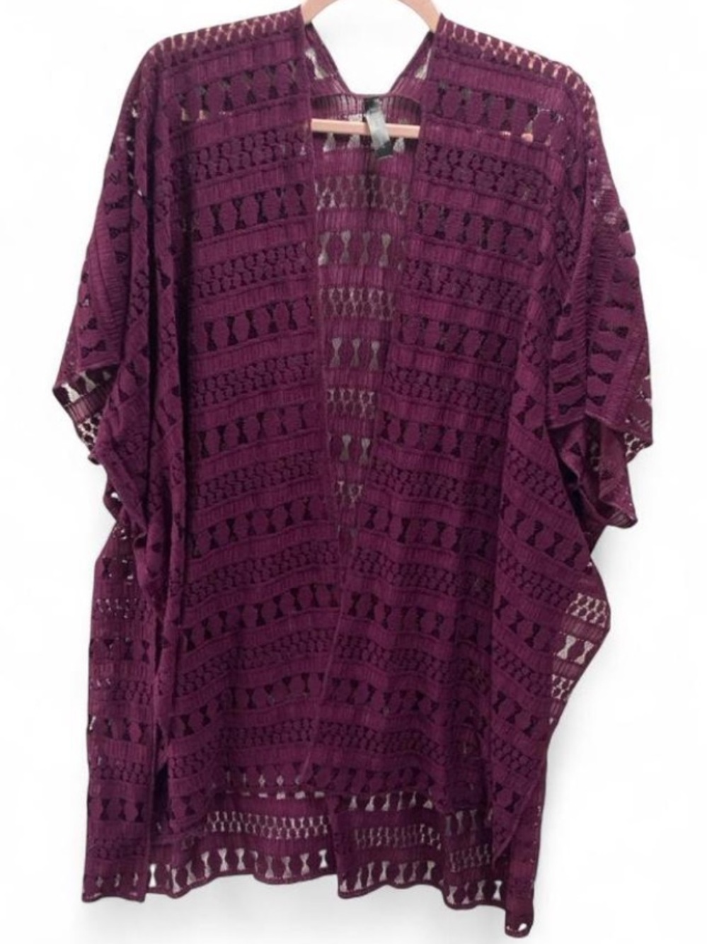 EUC Lane Bryant kimono, lace, purple